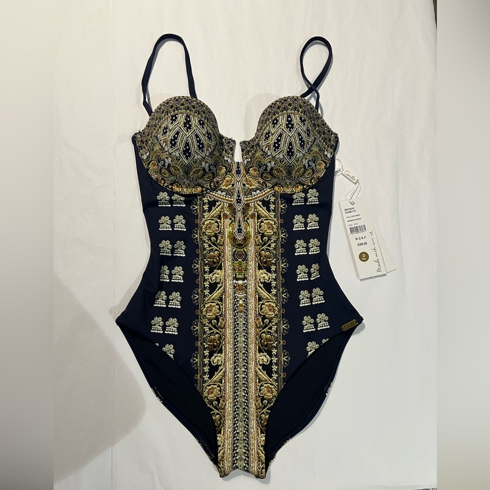 NWT Camilla One Piece “It’s All Over Torero” underwire cup one piece. cup size D